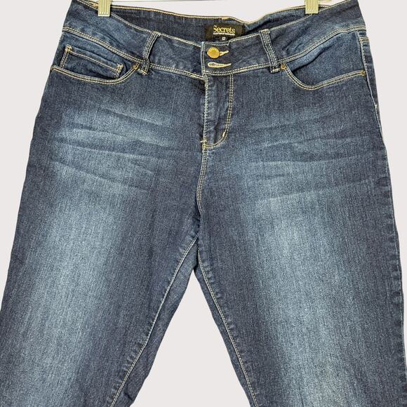 Secrets By David Vered Womens Dark Blue Denim Jeans Size 12 Raw Hem - Picture 1 of 13